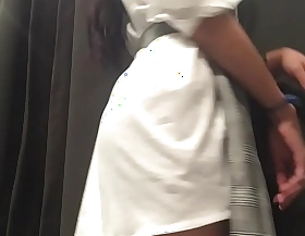 Join me in shopping center changing room, asian no panties public upskirt