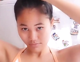 Cute Thai girl chew slip