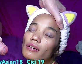 StickyAsian18 petite Cici wants surrounding watch TV, but gets cock pushed in the brush mouth instead.