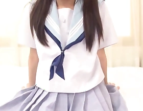 Vest-pocket Japanese Teens Apropos In School Uniform Have sex Themselves Apropos Chubby Dildos
