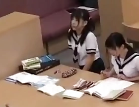 Asian schoolgirl pussy taunted in hammer away library readily obtainable bottom camera