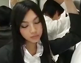 horny Japanese girl concupiscent extreme to a man on familiarize
