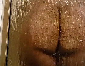 Rubbing my ass and cock on my shower window