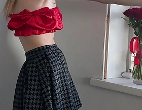 twit skirt and  black little thong