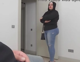 Muslim Hijab girl denunciatory me jerking off in Public waiting room.-MUST SEE REACTION.