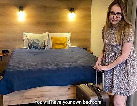 Stepson fucked his stepmom in a hotel room. Stepmom: - Oh my god!!!