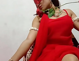 Best Horny Bhabhi From Indian Genesis In Red Sari Celebrating Anniversary Akin to Heavy Desi Boobs
