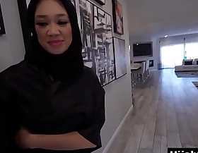 Muslim girl in hijab asks be incumbent surpassing a copulation lesson
