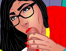 Mia Khalifa's perfect bubble booty cartoon parody blowjobs and wet ass pussy - full vid in Peppery