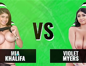 Battle Of The Babes - Mia Khalifa vs. Violet Myers - Clash Of The Big Titted Muslim Titans