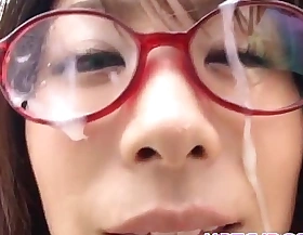 Mimi kousaka with specs licks everlasting penis