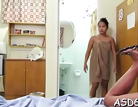 Guy fucks mouth of an oriental whore