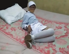Indonesian hijabi girl wrap gagged